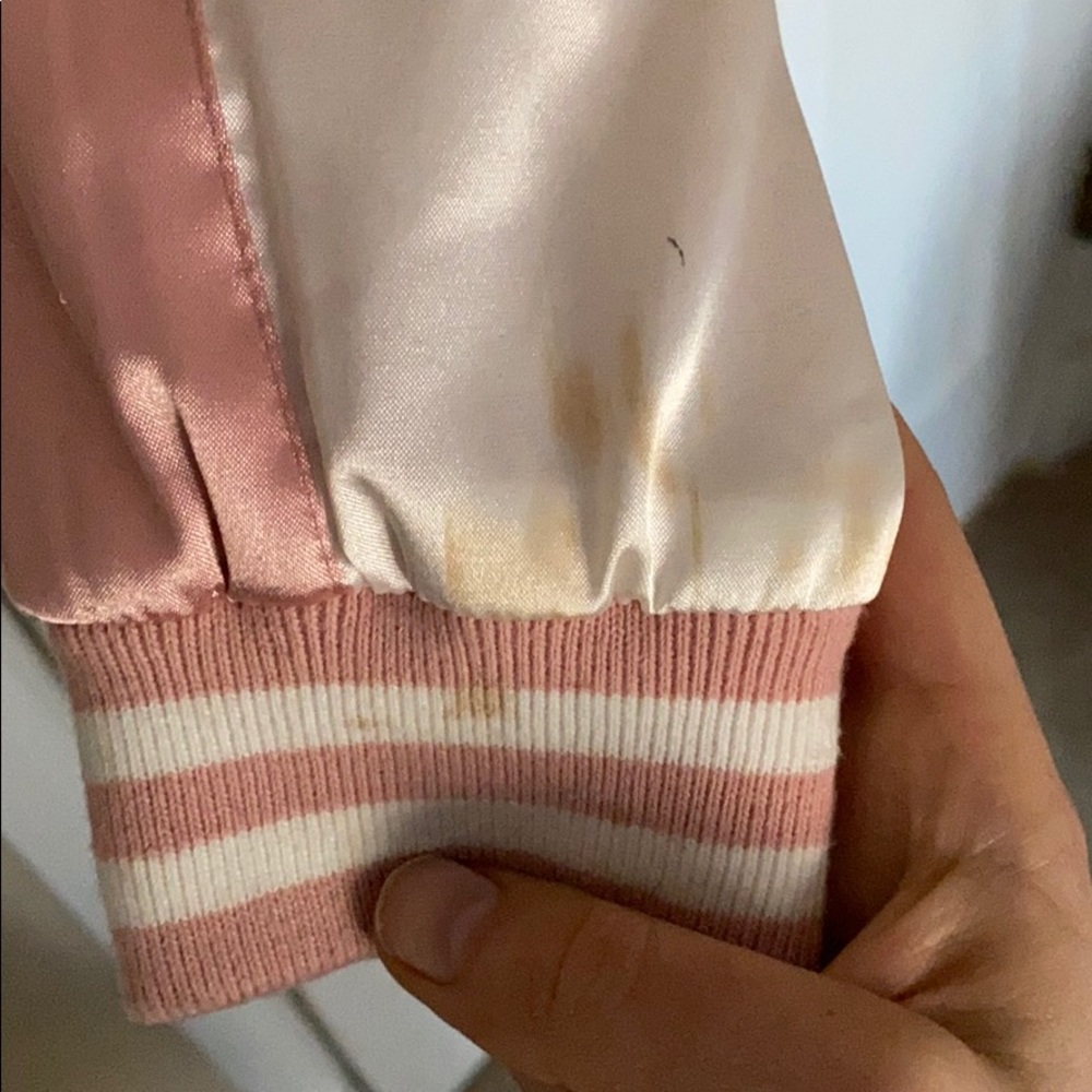 Pink Satin Varsity Jacket - Picture 6 of 7